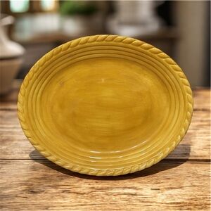 Vintage Artimino Tuscan Countryside Yellow 15” Oval Platter Rope Rim